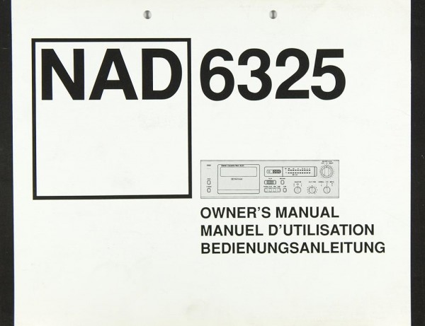 NAD 6325 Bedienungsanleitung
