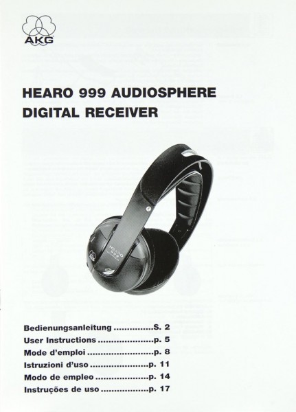 AKG Hearo 999 Audiosphere Bedienungsanleitung