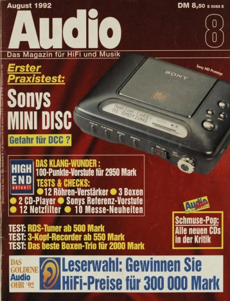 Audio 8/1992 Zeitschrift