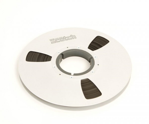 Scotch tape reel with tape 27cm metal 1/2 inch NAB silver