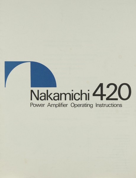 Nakamichi 420 Bedienungsanleitung