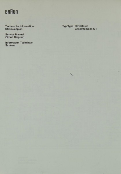 Braun C 1 Schematics / Service Manual