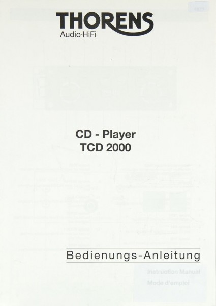 Thorens TCD 2000 User Manual