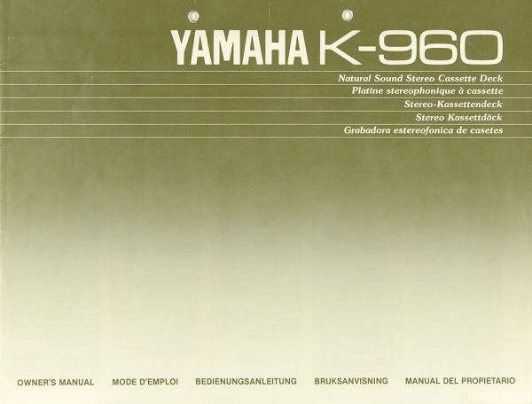 Yamaha K-960 Manual