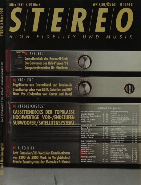 Stereo 3/1991 Magazine
