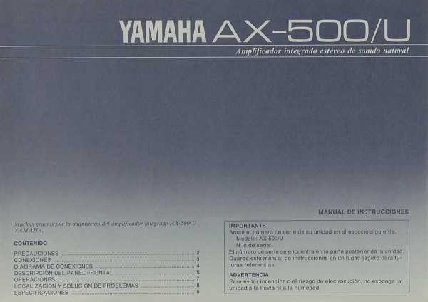 Yamaha AX-500 / U Manual