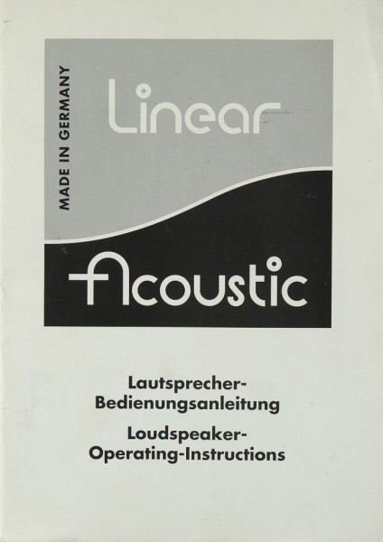 Linear Acoustic LA Jet 20 Bedienungsanleitung