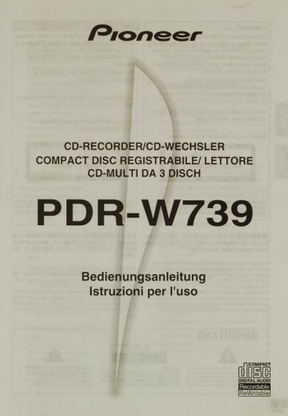 Pioneer PDR-W 739 Bedienungsanleitung