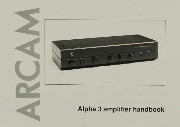 Arcam Alpha 3 Operating Instructions