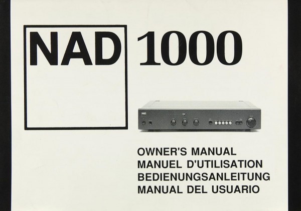 NAD 1000 Operating Instructions