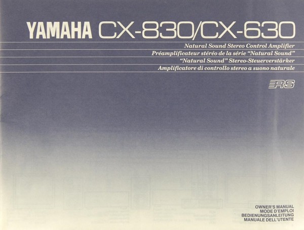 Yamaha CX-830 / CX-630 User&#039;s Manual