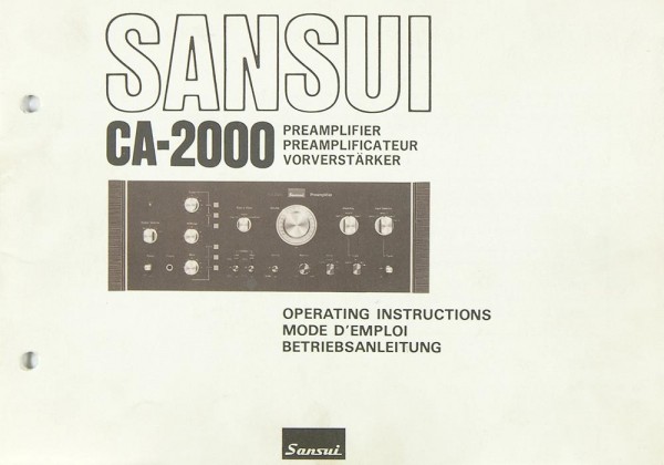 Sansui CA-2000 Operating Instructions