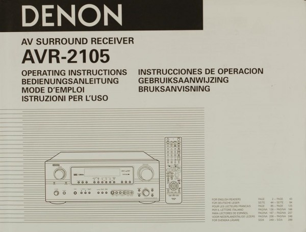 Denon AVR-2105 Operating Instructions