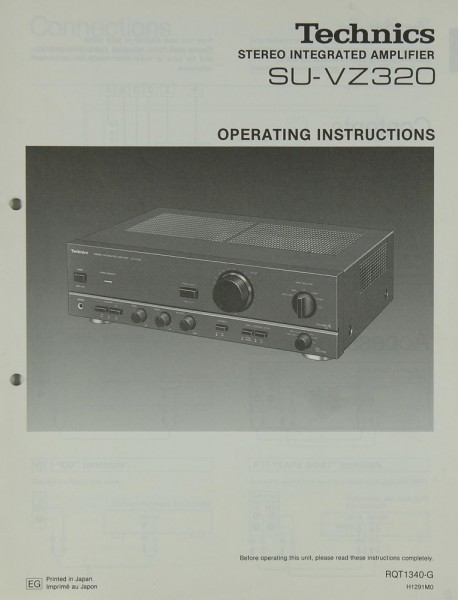 Technics SU-VZ 320 Manual