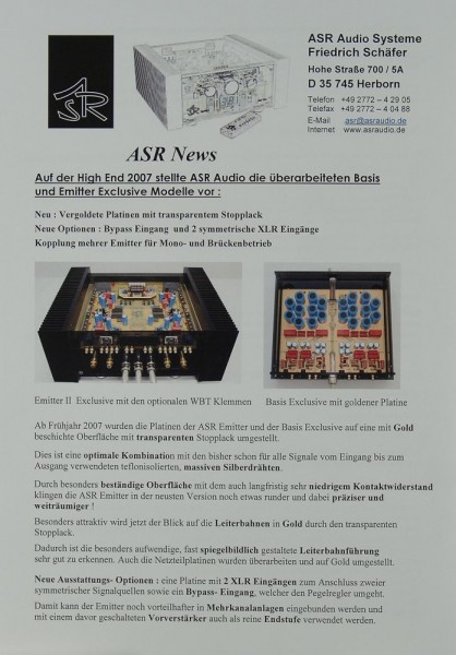 ASR Produktübersicht Brochure / Catalogue