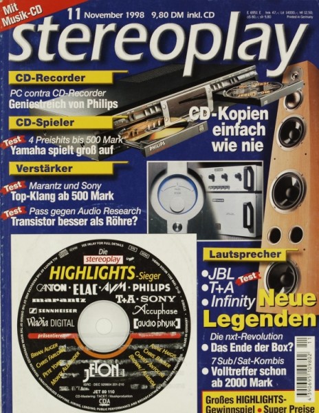 Stereoplay 11/1998 Zeitschrift