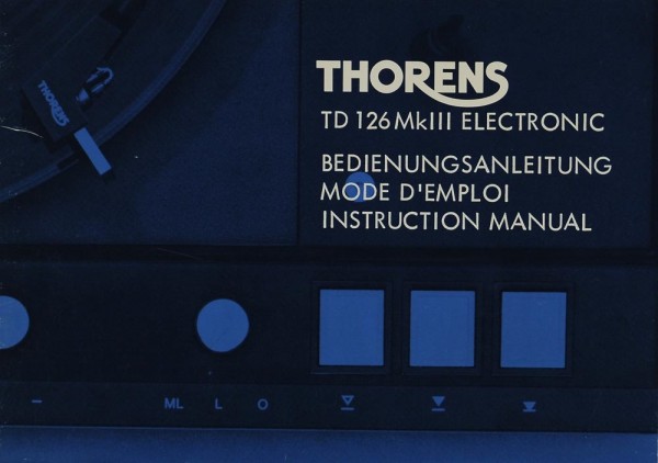 Thorens TD 126 MK III Operating Instructions