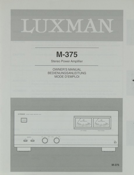 Luxman M-375 Bedienungsanleitung