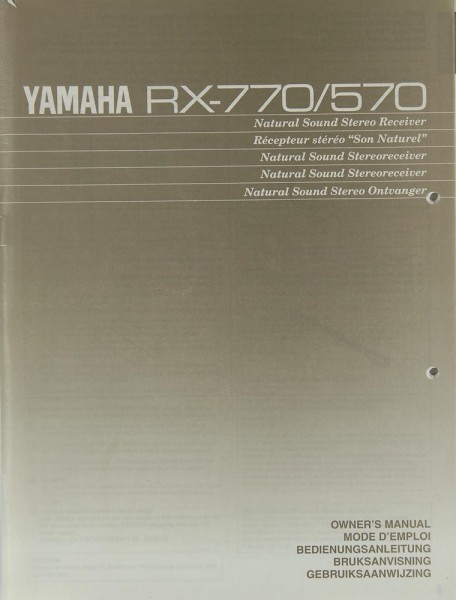 Yamaha RX-770 / 570 Operating Instructions