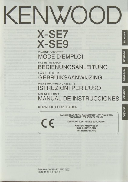 Kenwood X-SE 7 / X-SE 9 Bedienungsanleitung