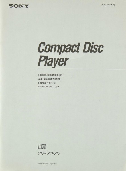 Sony CDP-X 7 ESD Manual