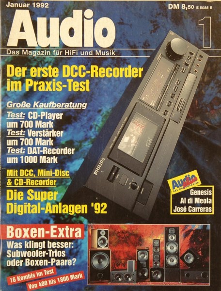 Audio 1/1992 Zeitschrift
