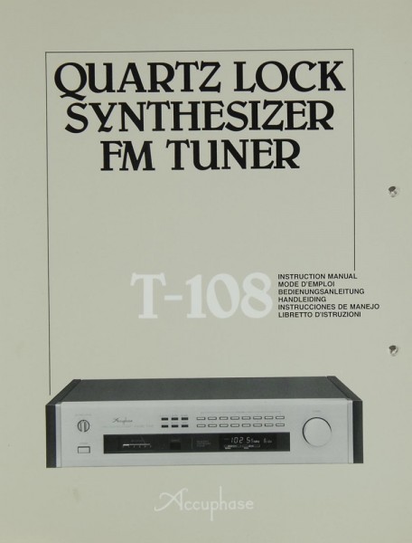 Accuphase T-108 Manual