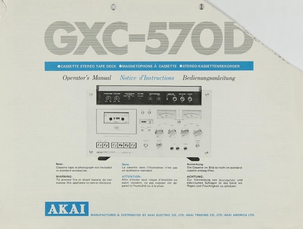 Akai GXC-570 D Instruction Manual
