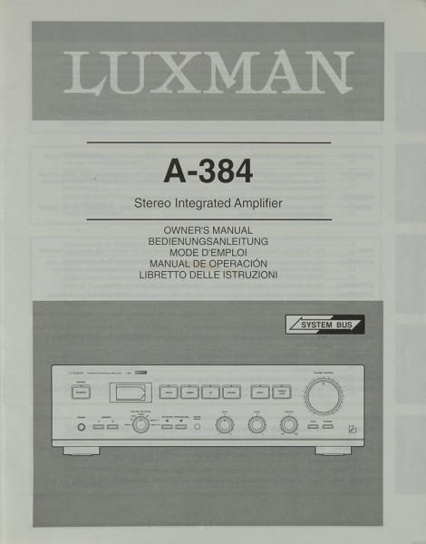 Luxman A-384 Bedienungsanleitung