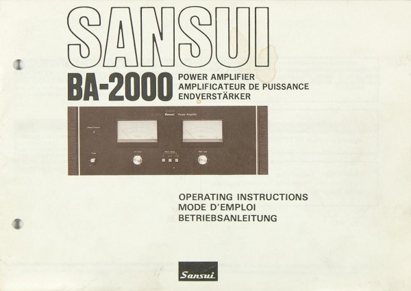 Sansui BA-2000 Bedienungsanleitung