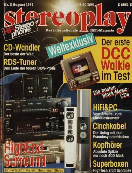 Stereoplay 8/1993 Zeitschrift