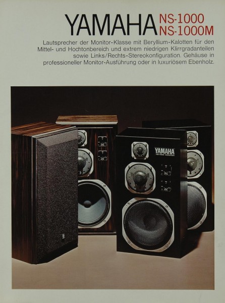 Yamaha NS-1000 / NS-1000 M Brochure / Catalogue