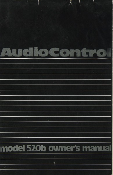 Audio Control 520 B Owner&#039;s Manual