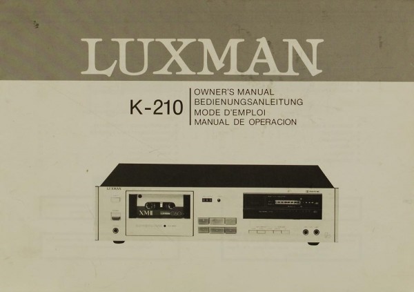 Luxman K-210 Operating Instructions