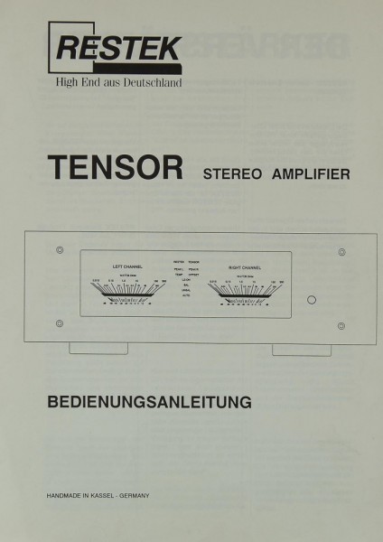 Restek Tensor Manual