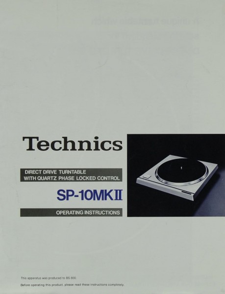 Technics SP-10 MK II Bedienungsanleitung