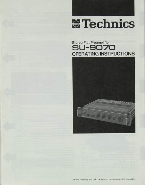 Technics SU-9070 Bedienungsanleitung