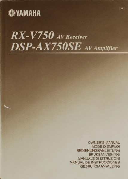 Yamaha RX-V 750 / DSP-AX 750 SE Operating Instructions