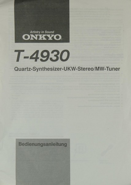 Onkyo T-4930 Manual