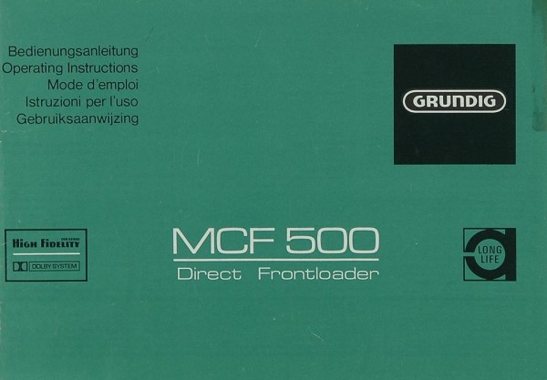 Grundig MCF 500 Operating Instructions