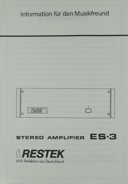 Restek ES-3 Brochure / Catalogue