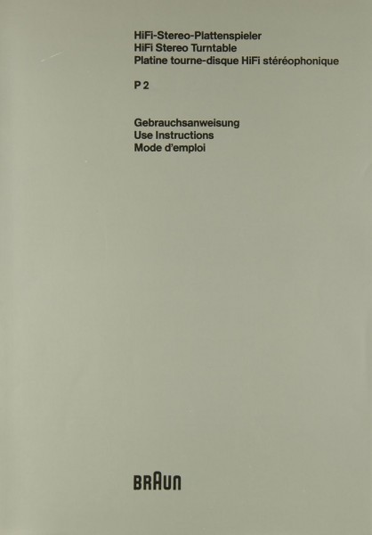 Braun P 2 Manual