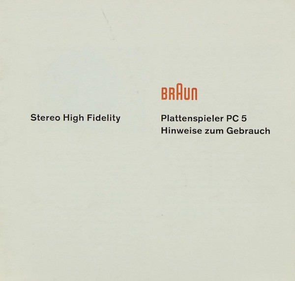 Braun PC 5 Operating Instructions