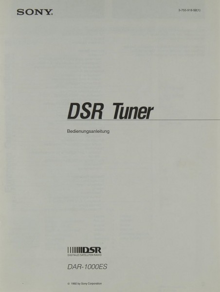 Sony DAR-1000 ES Manual