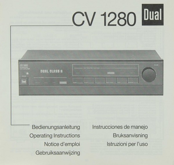 Dual CV 1280 Operating Instructions