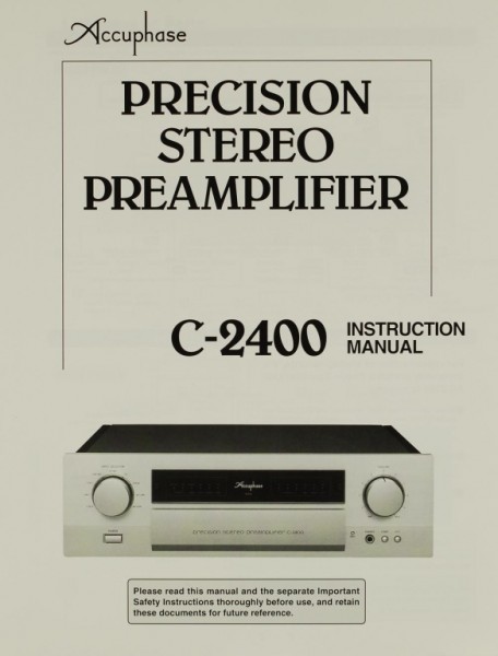 Accuphase C-2400 Operating Instructions