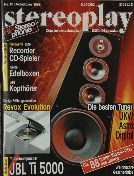 Stereoplay 12/1992 Zeitschrift