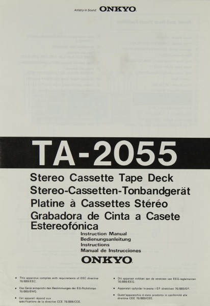 Onkyo TA-2055 Manual