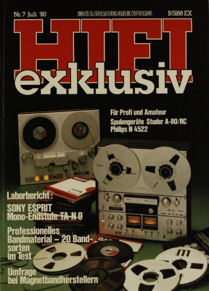 Hifi Exklusiv 7/1980 Zeitschrift
