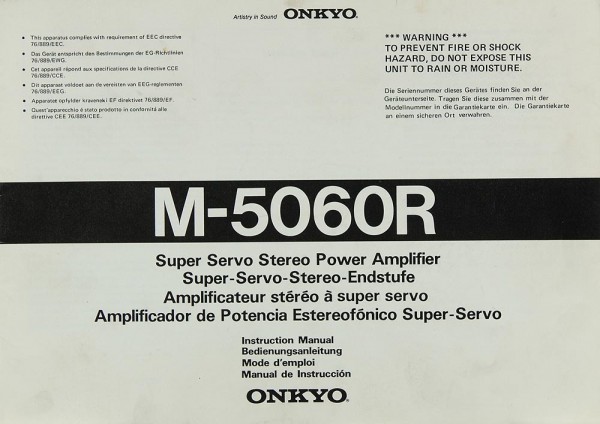 Onkyo M 5060 R Bedienungsanleitung